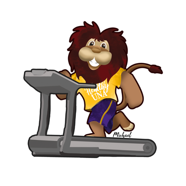 Lion on treadmill